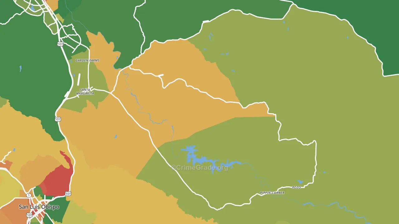 Santa Margarita, CA Map of Theft Rates