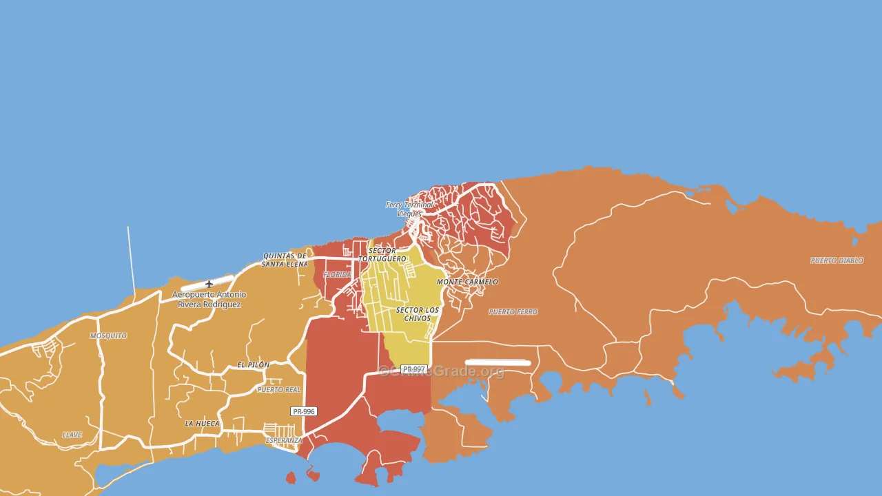 Santa Maria, PR Map of Theft Rates