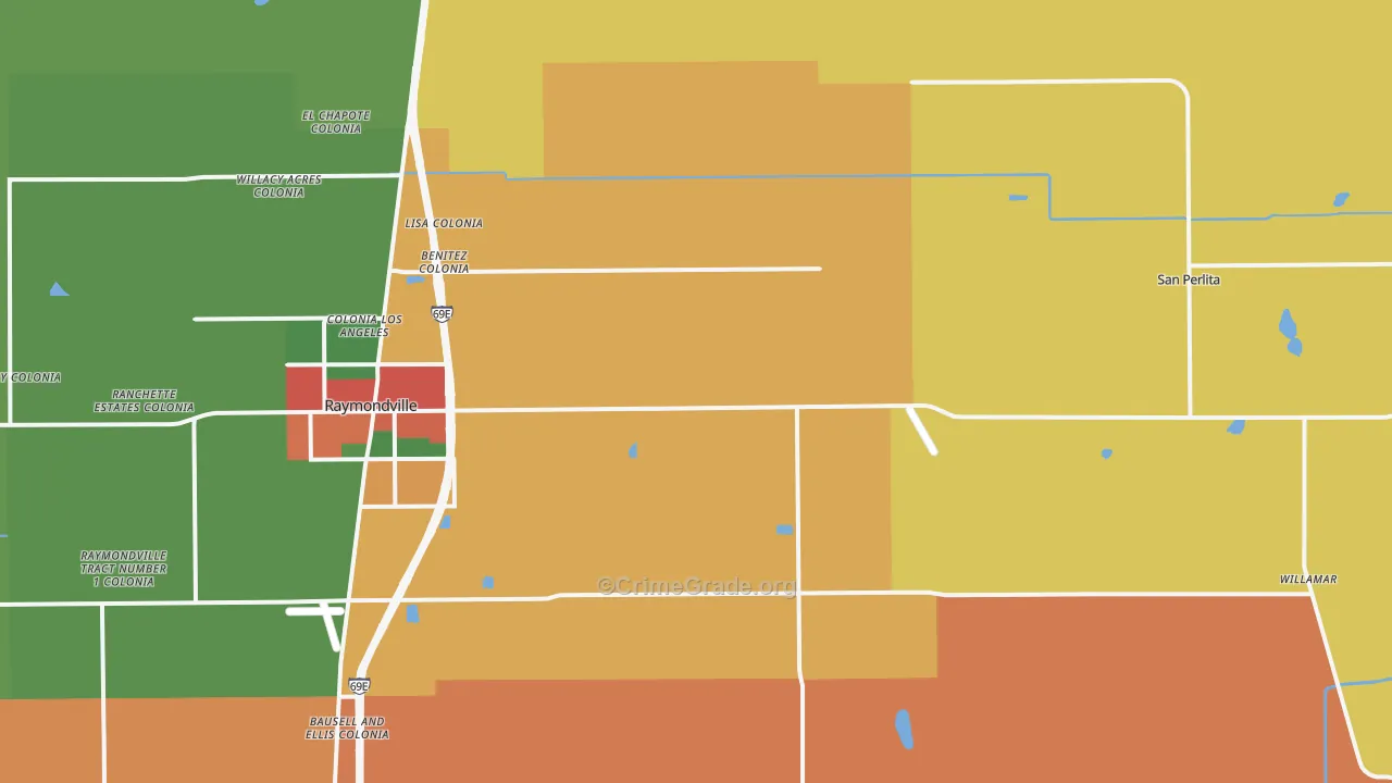 Santa Monica, TX Map of Theft Rates
