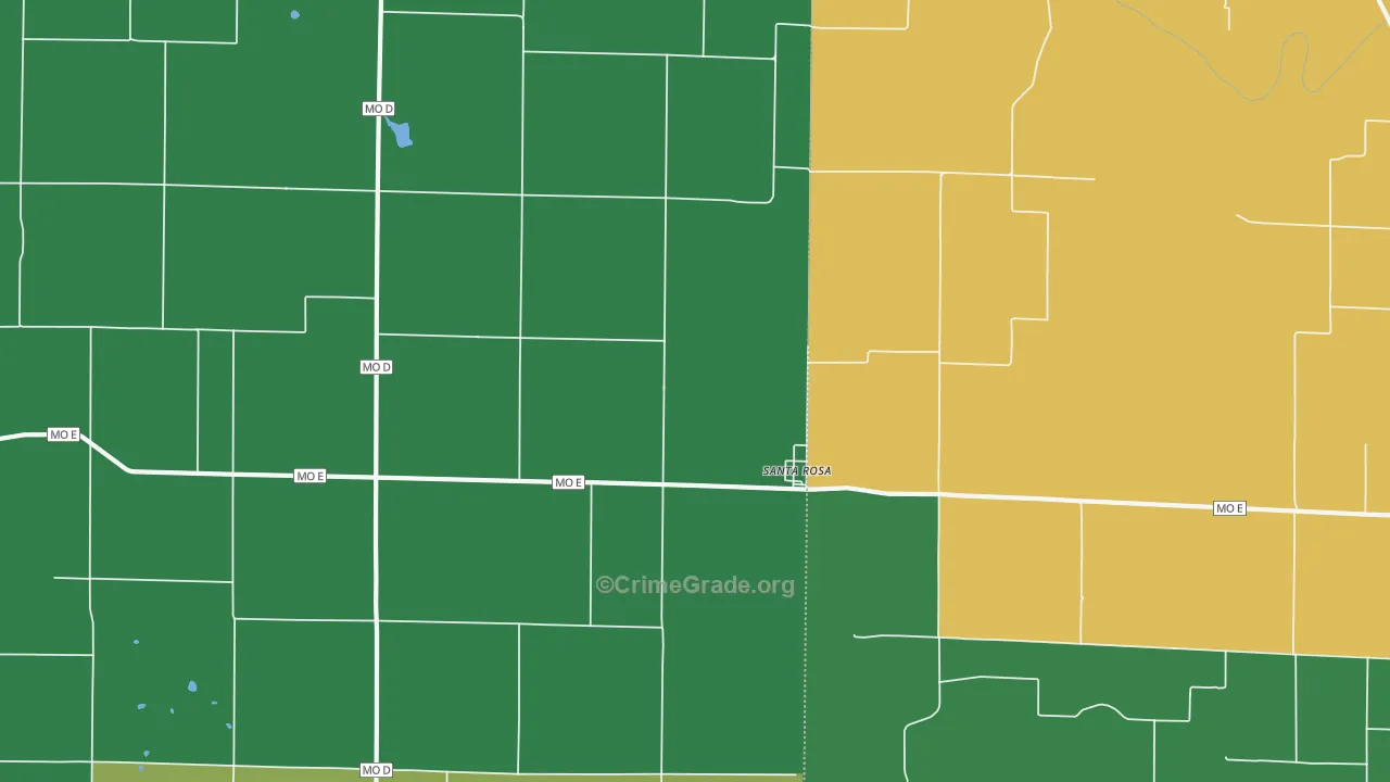 Santa Rosa, MO Map of Theft Rates