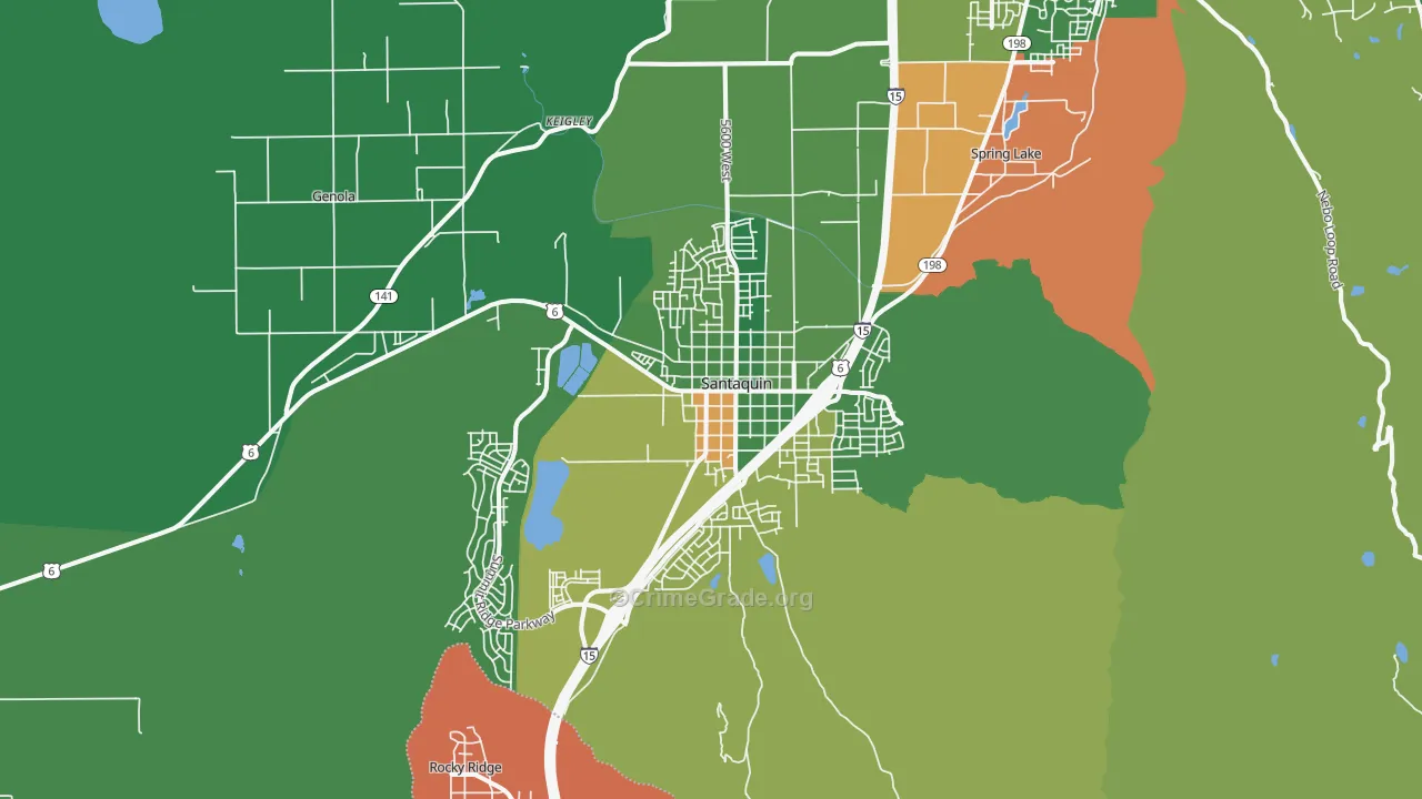 Santaquin, UT Map of Theft Rates