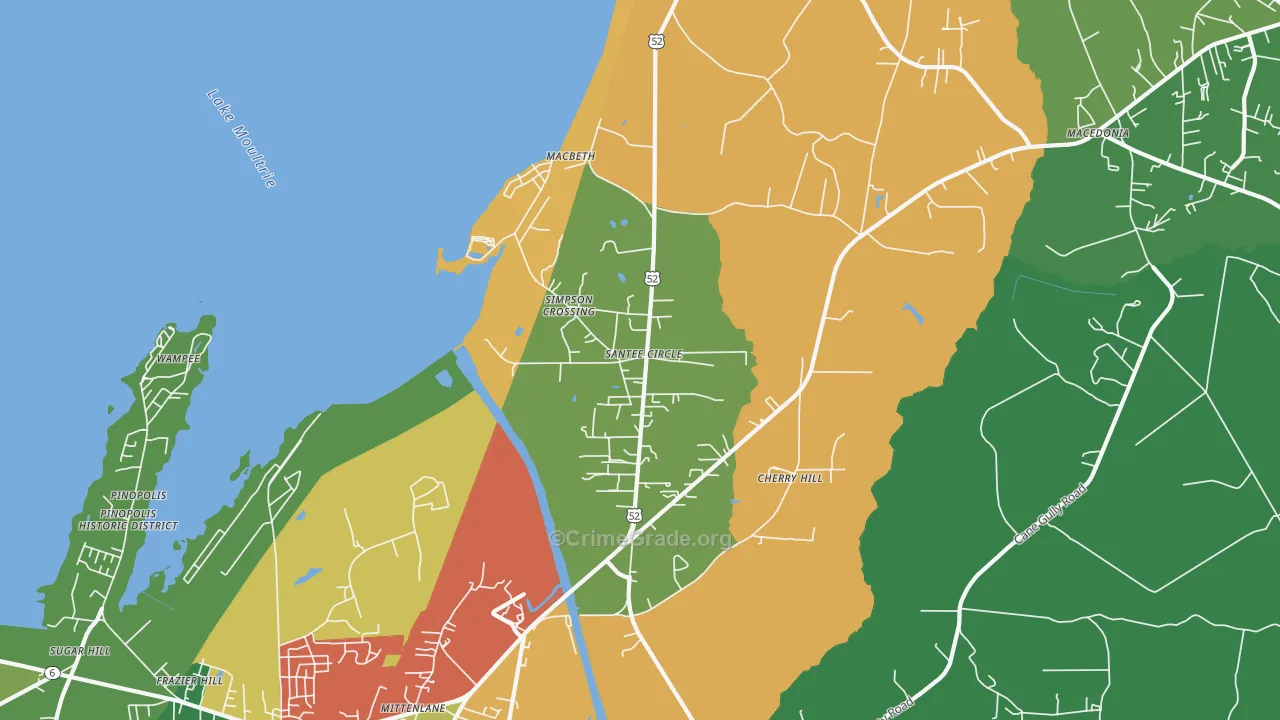 Santee Circle, SC Map of Theft Rates