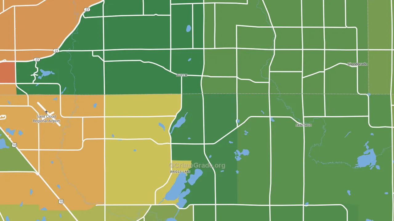 Santiago, MN Map of Theft Rates