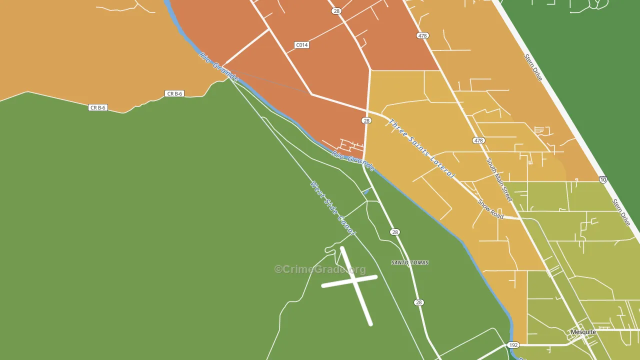 Santo Tomas, NM Map of Theft Rates