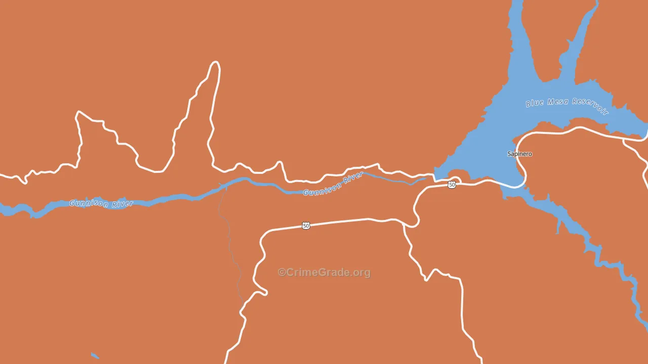Sapinero, CO Map of Theft Rates