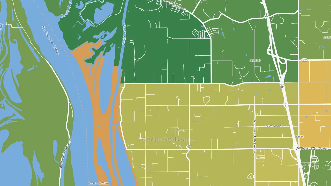 Sara, WA Map of Theft Rates