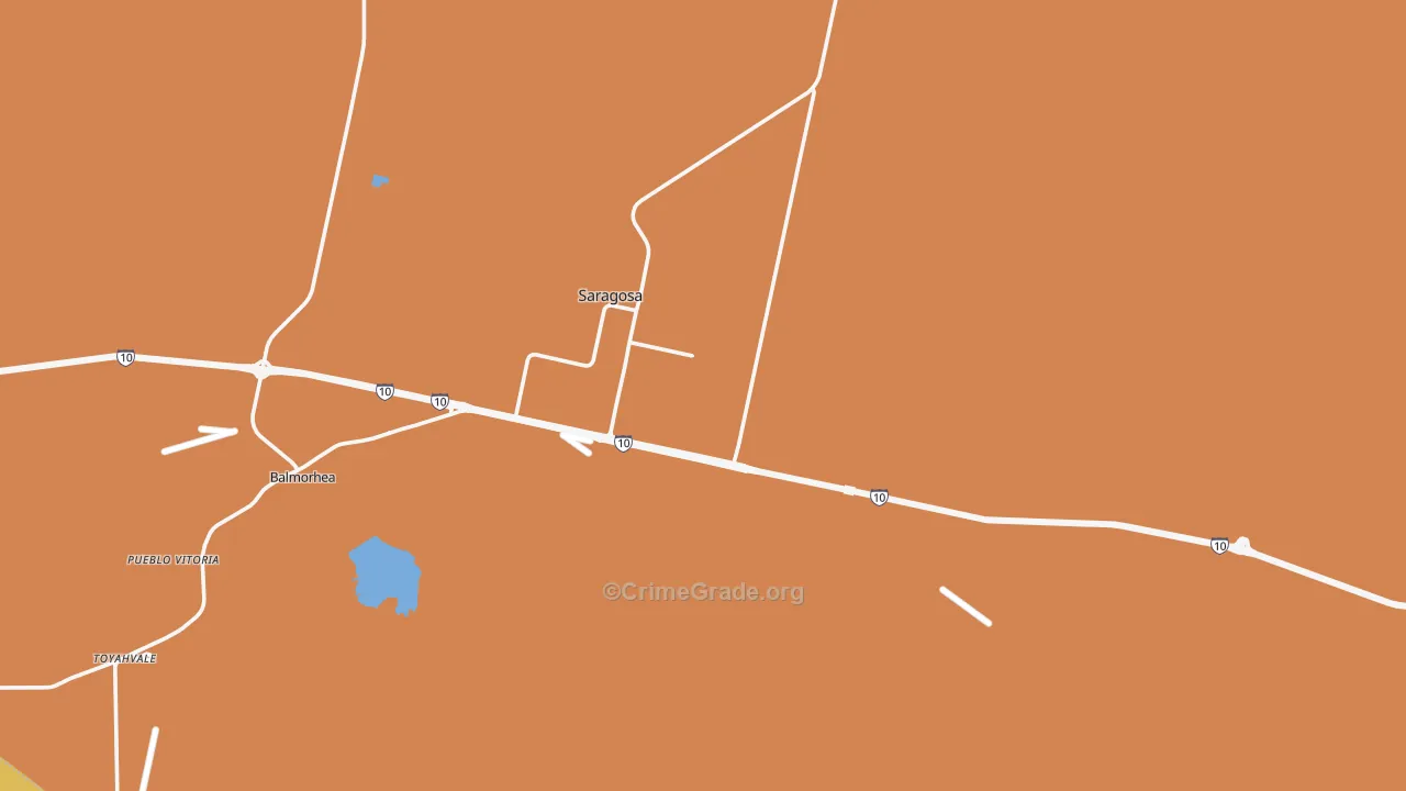Saragosa, TX Map of Theft Rates