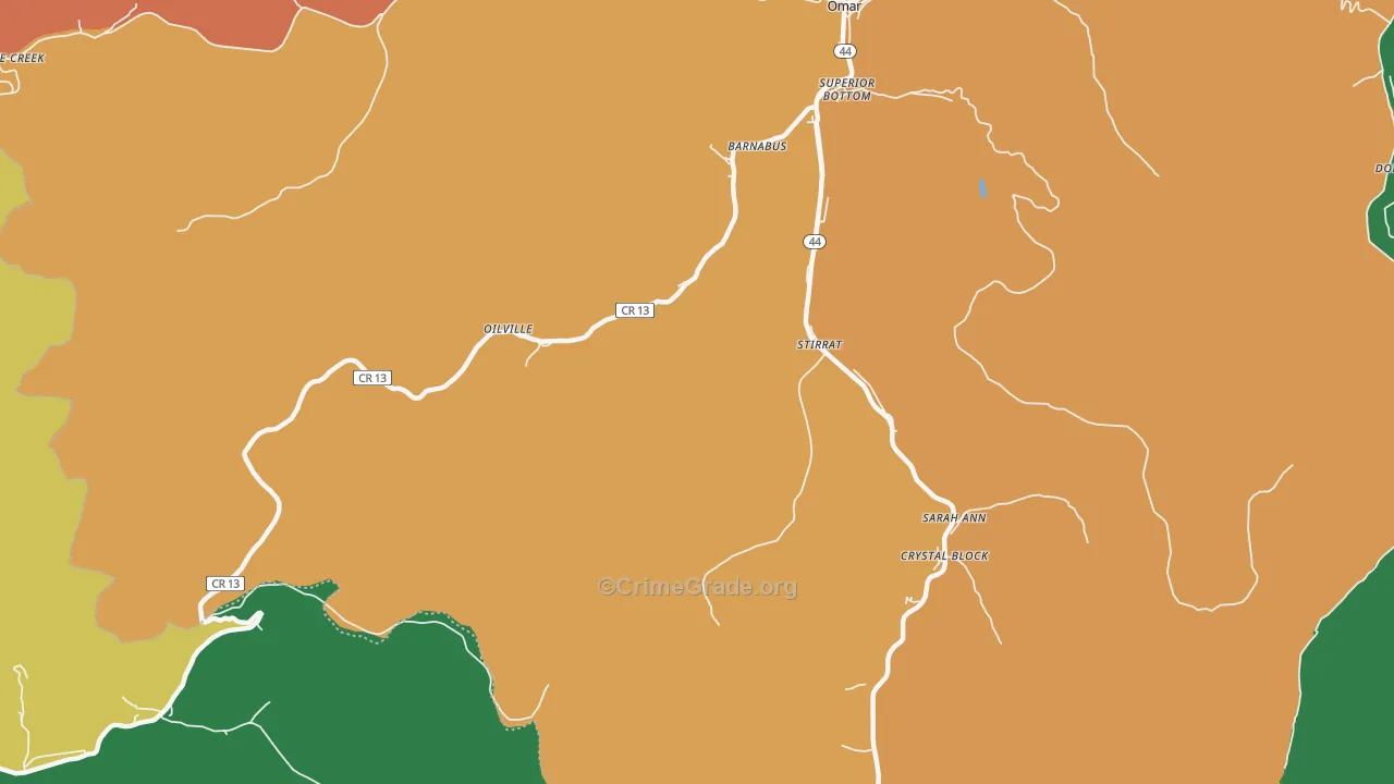 Sarah Ann, WV Map of Theft Rates