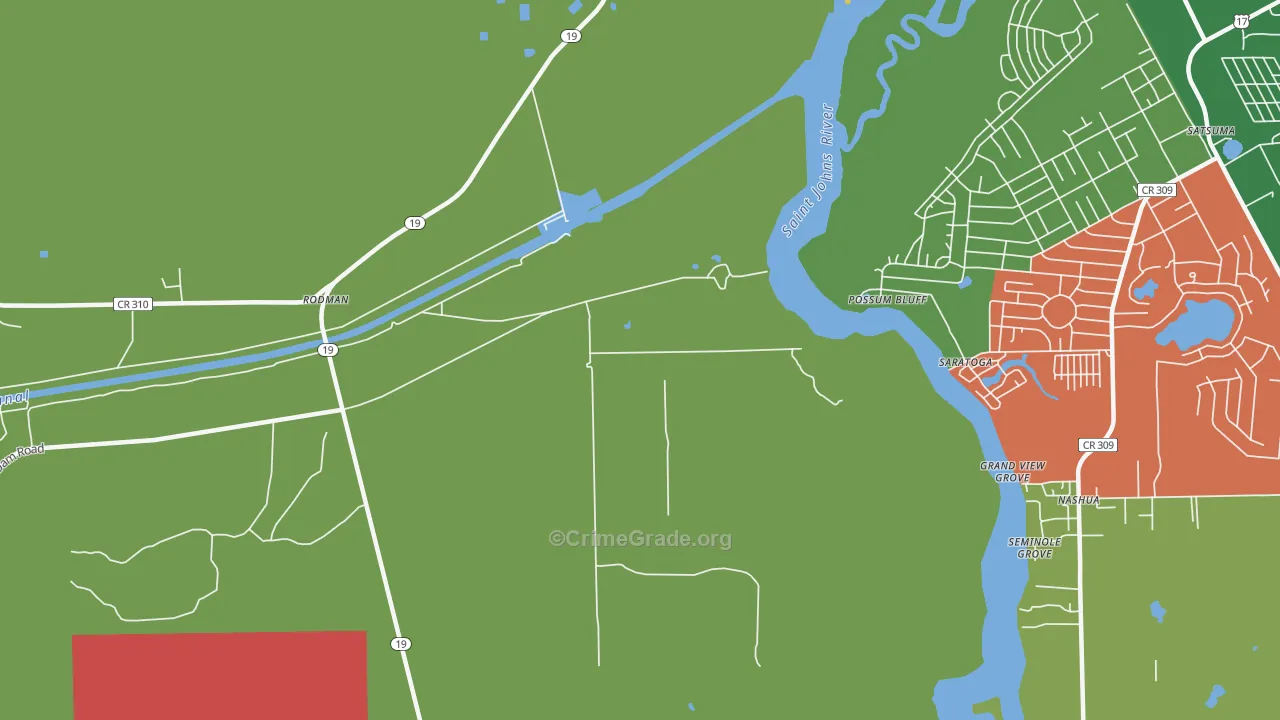 Saratoga, FL Map of Theft Rates