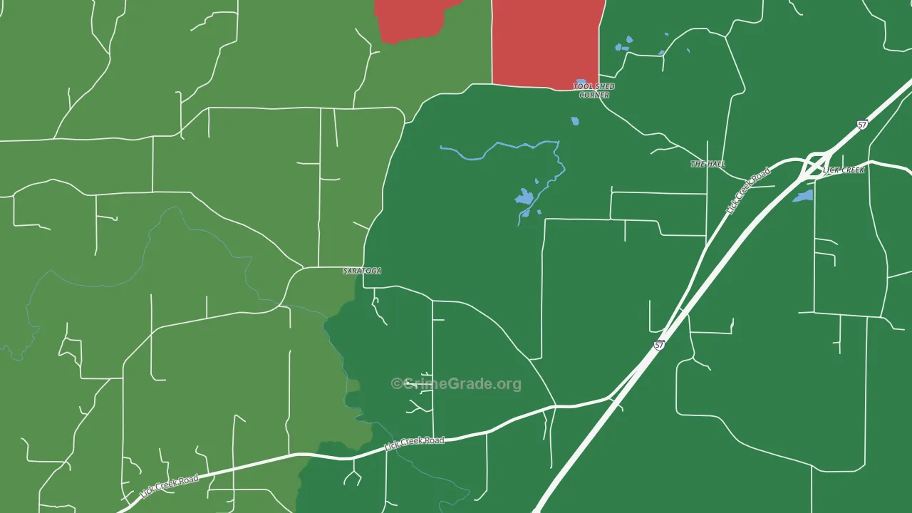 Saratoga, IL Map of Theft Rates