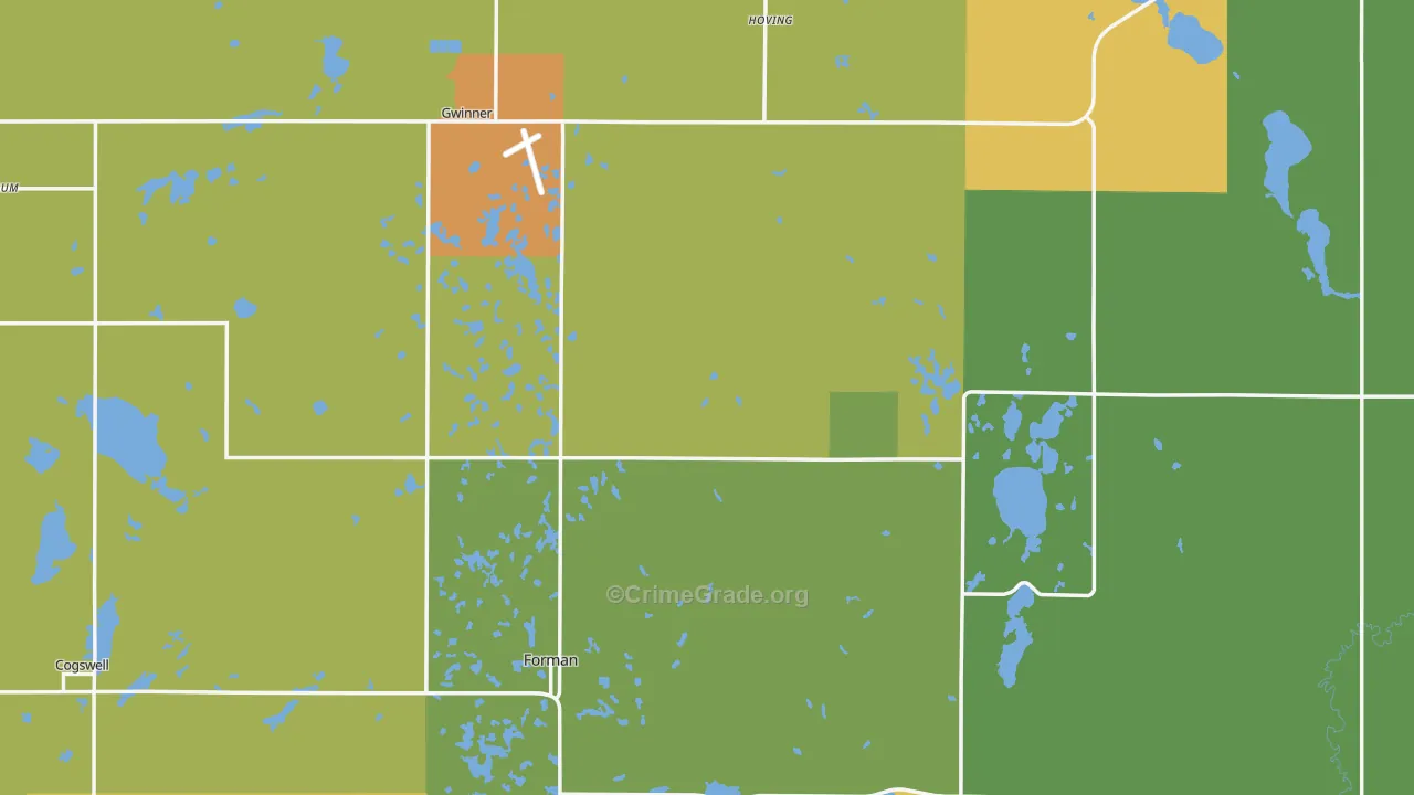Sargent County, ND Map of Theft Rates