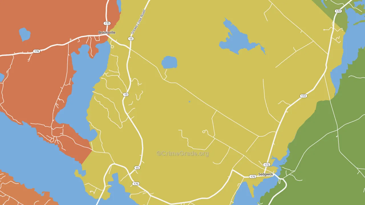 Sargentville, ME Map of Theft Rates