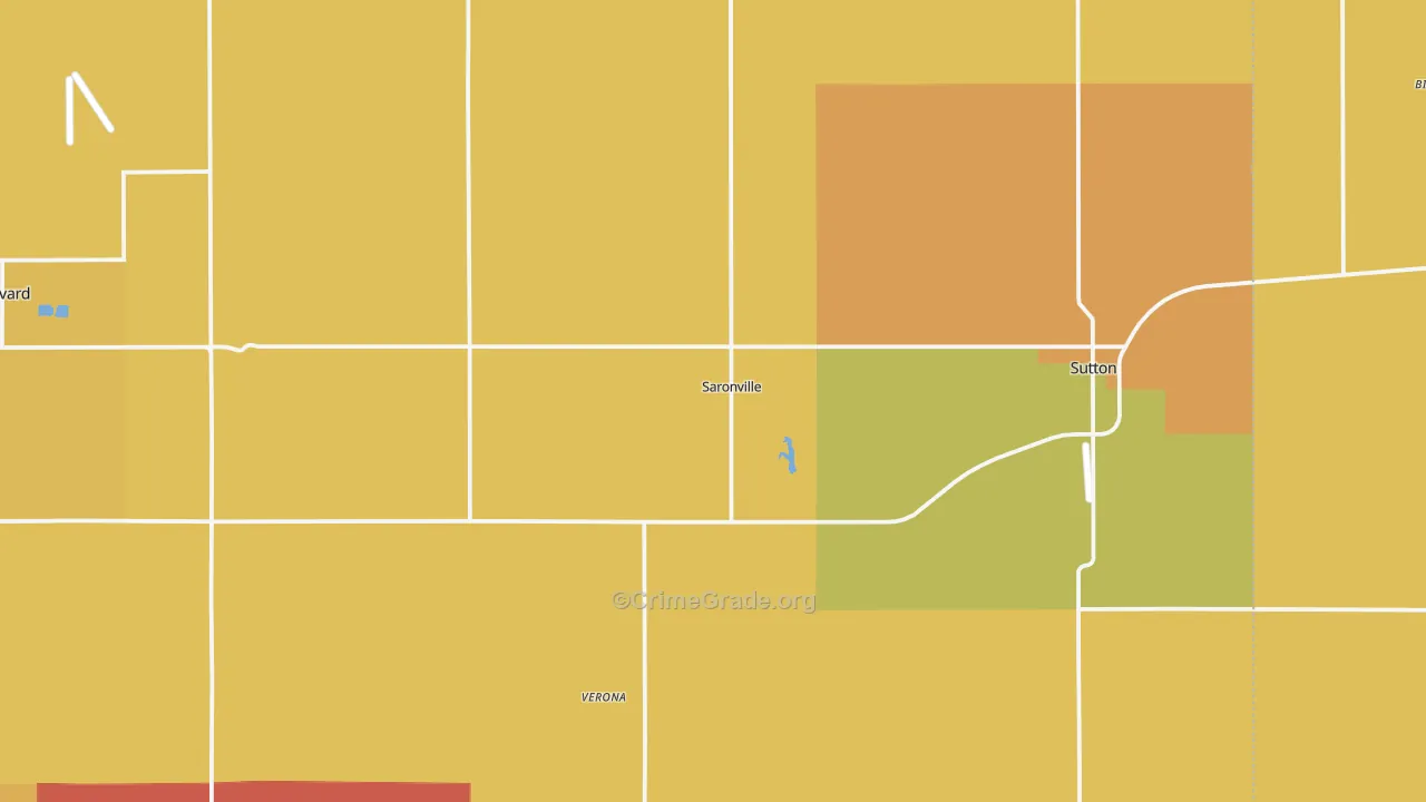 Saronville, NE Map of Theft Rates