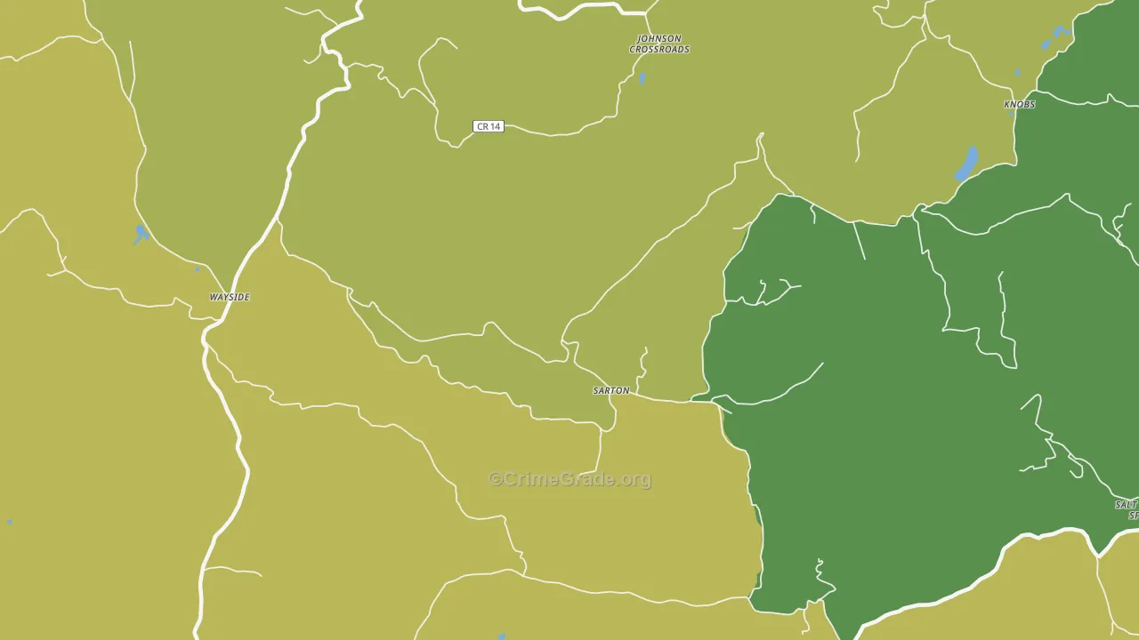 Sarton, WV Map of Theft Rates