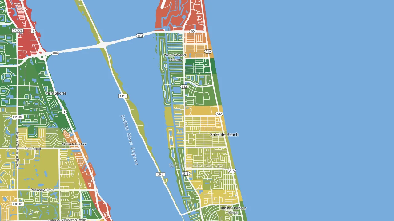Satellite Beach, FL Map of Theft Rates