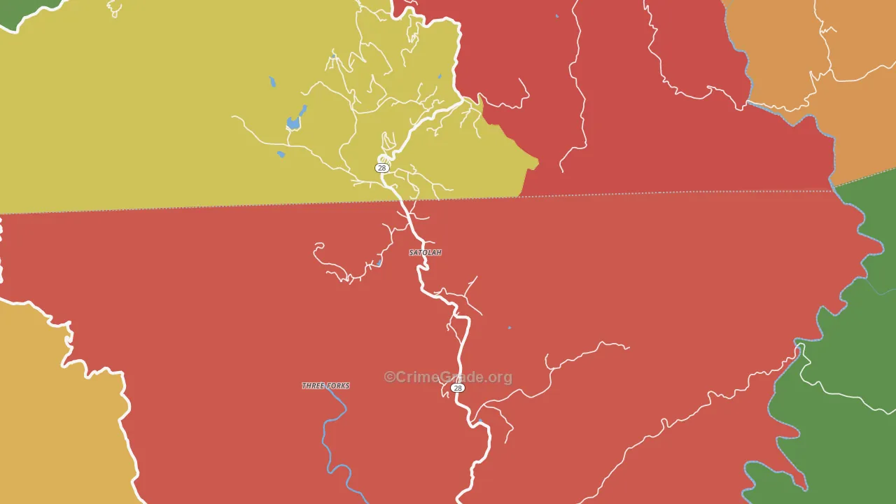 Satolah, GA Map of Theft Rates