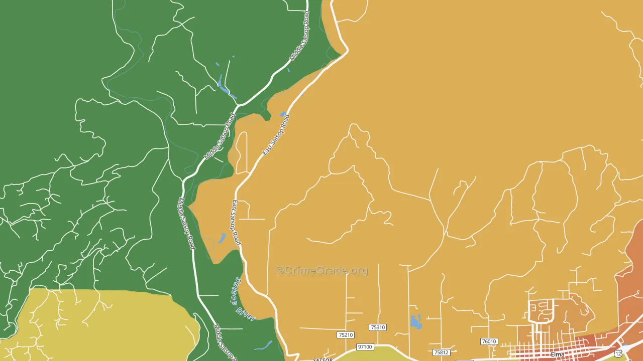 Satsop, WA Map of Theft Rates