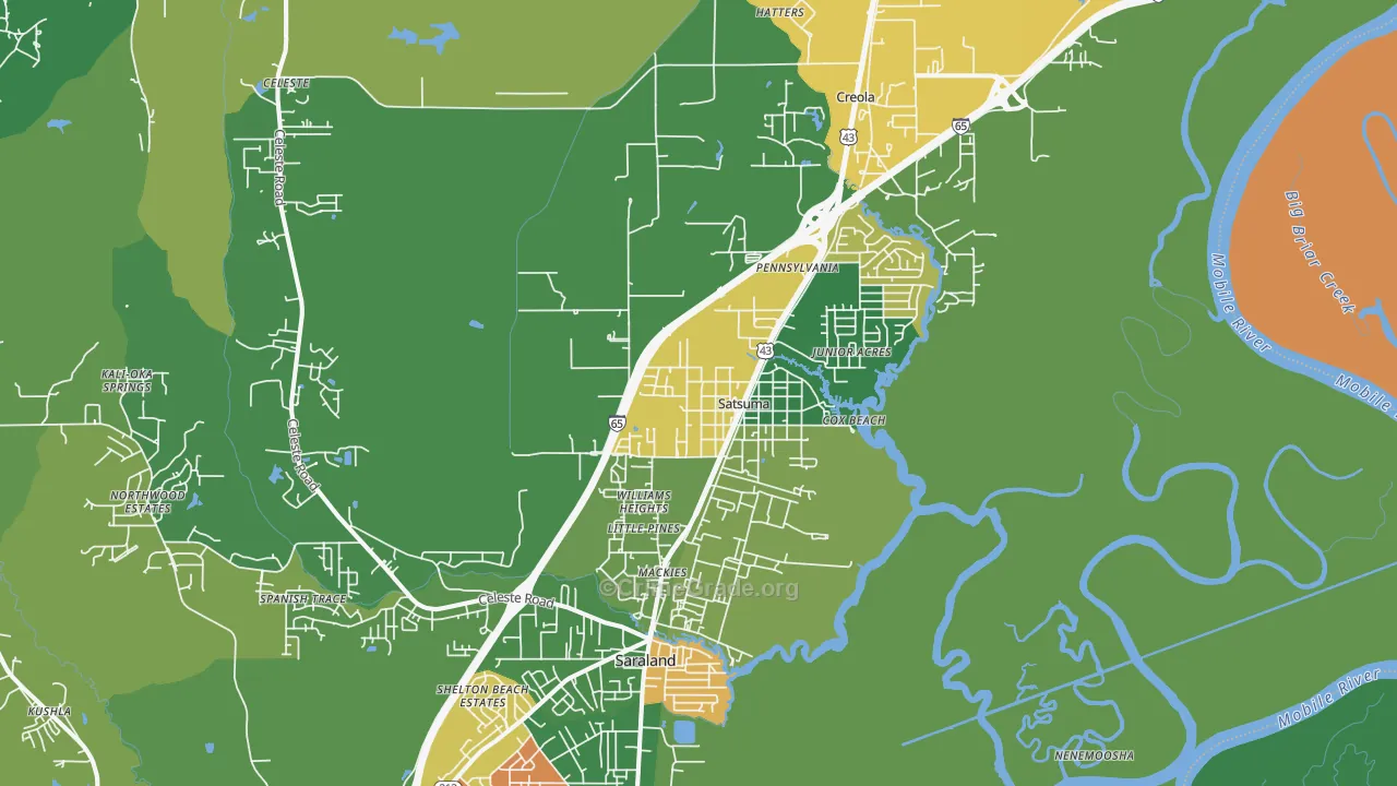Satsuma, AL Map of Theft Rates
