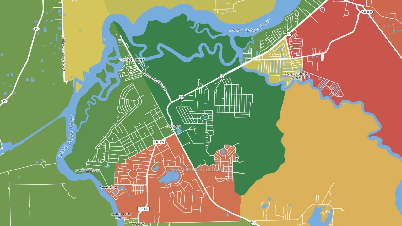 Satsuma, FL Map of Theft Rates