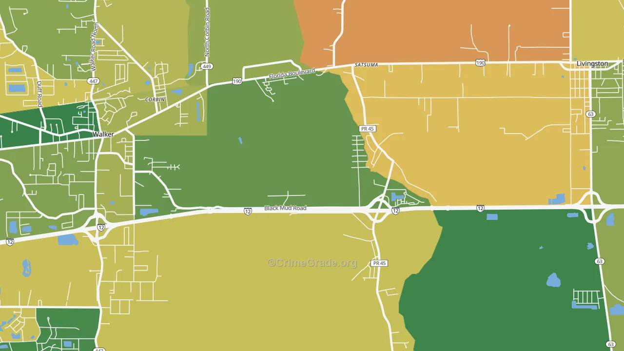 Satsuma, LA Map of Theft Rates