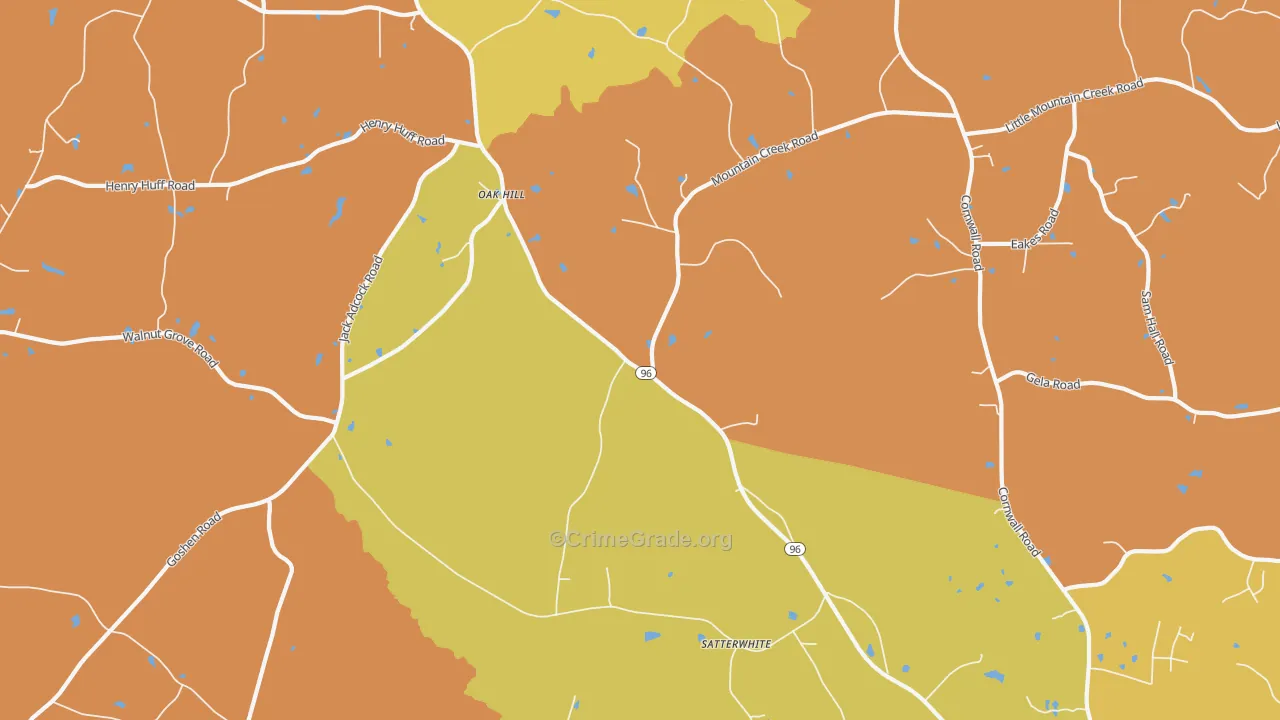 Satterwhite, NC Map of Theft Rates