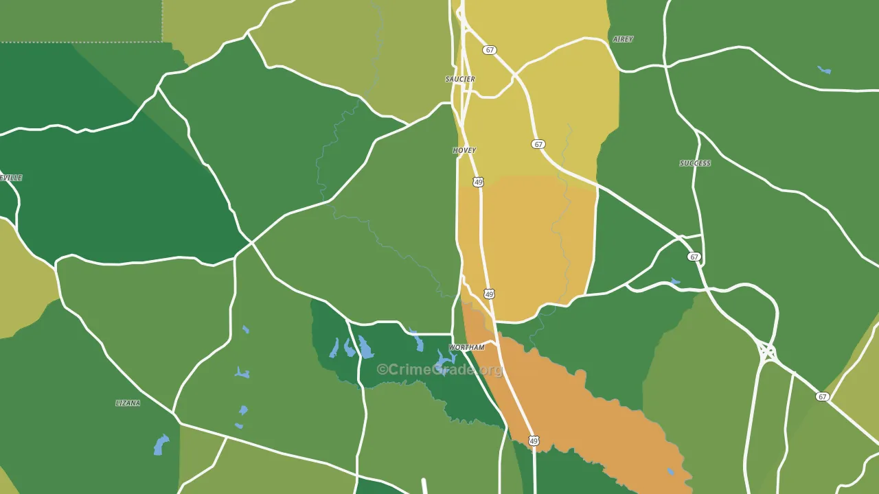 Saucier, MS Map of Theft Rates