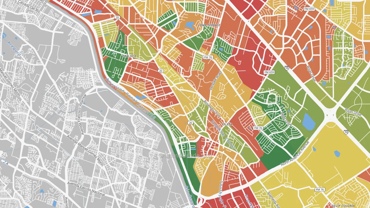 Save The Valley 21, El Paso, TX Map of Theft Rates