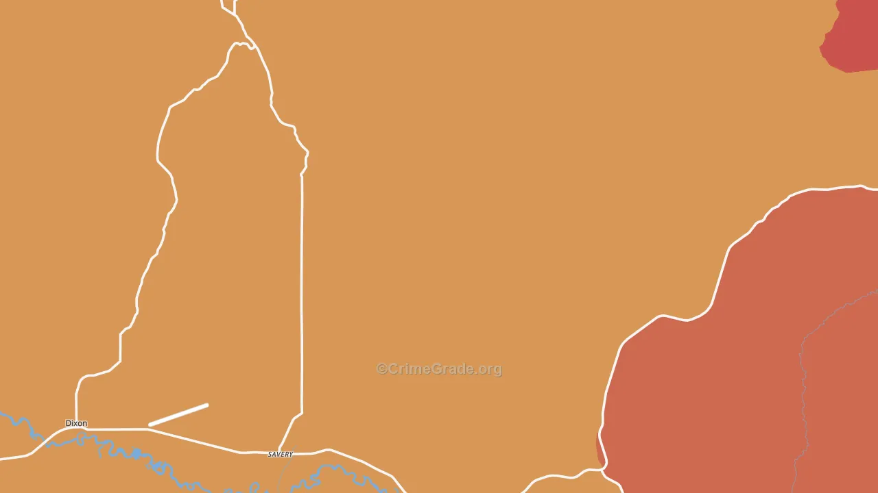 Savery, WY Map of Theft Rates