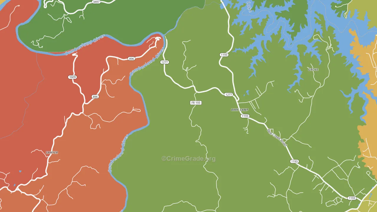 Sawyer, KY Map of Theft Rates