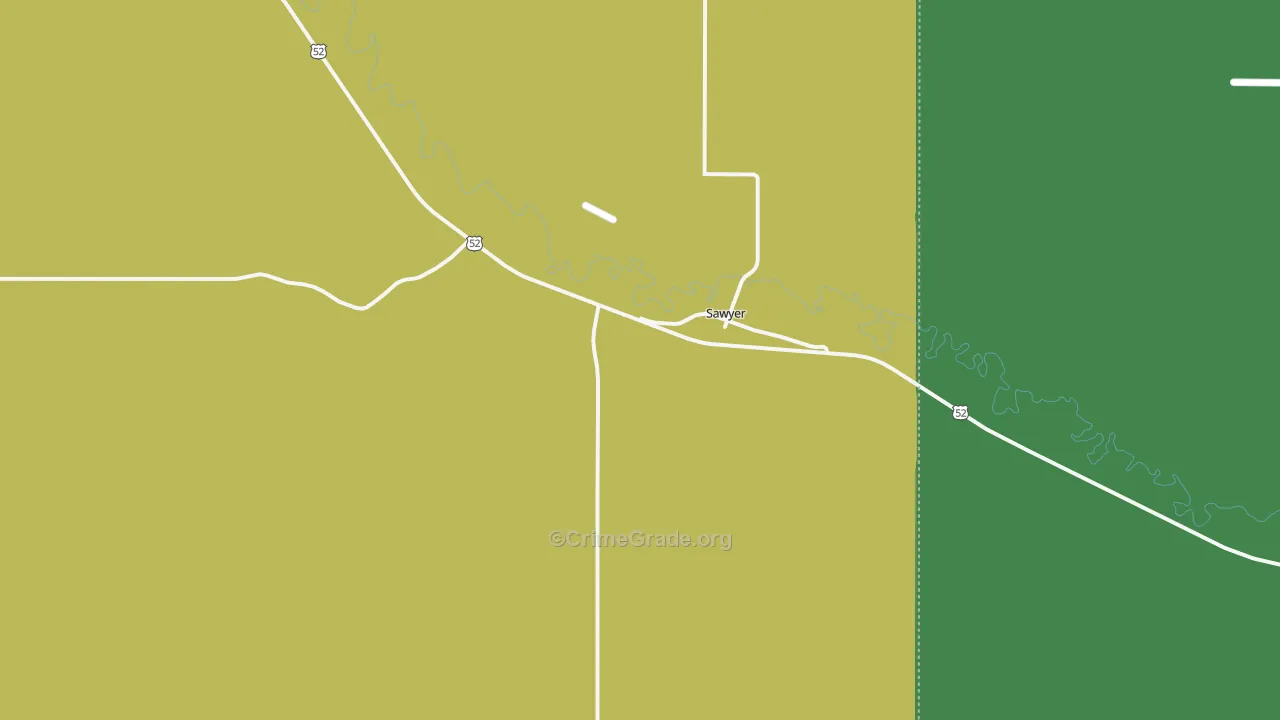Sawyer, ND Map of Theft Rates
