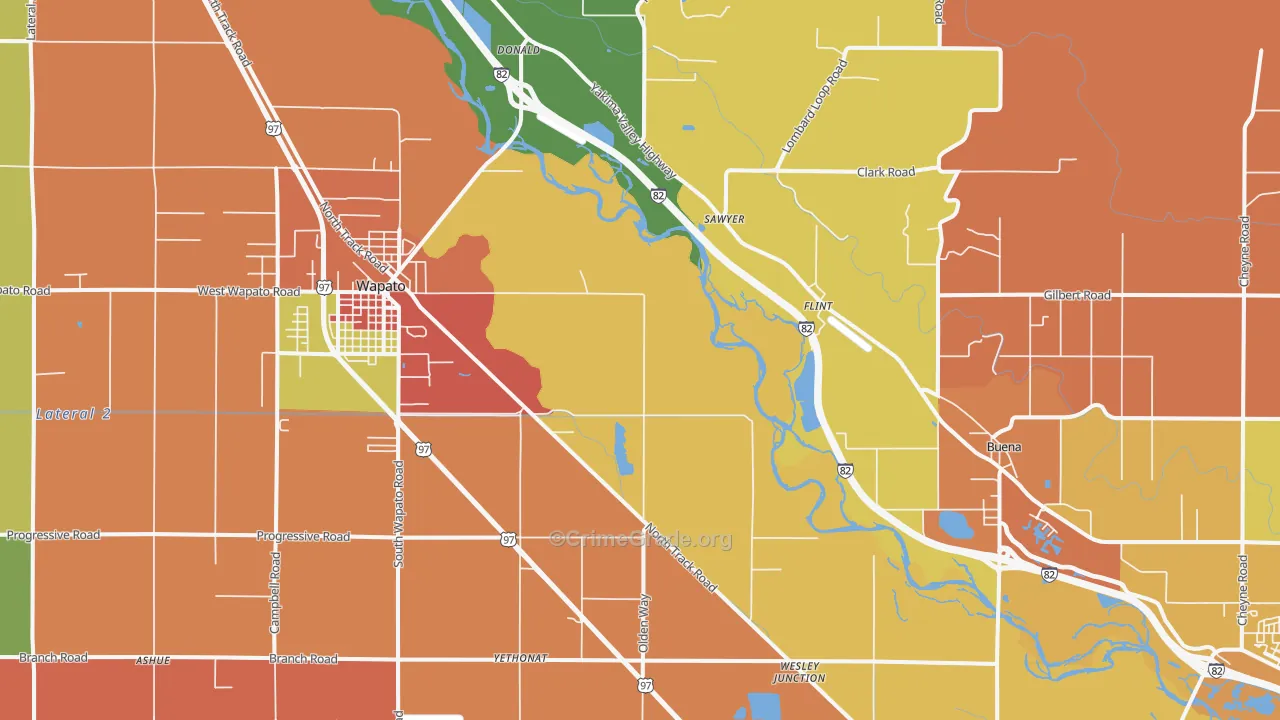 Sawyer, WA Map of Theft Rates