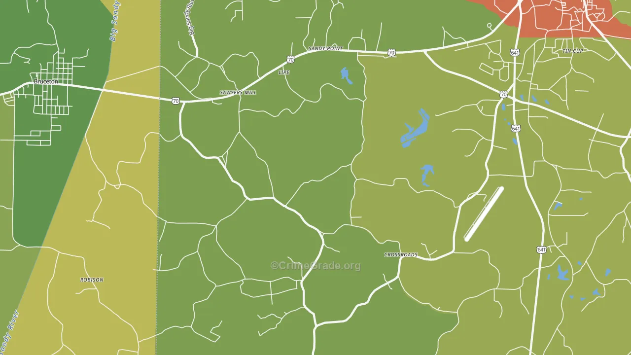 Sawyers Mill, TN Map of Theft Rates
