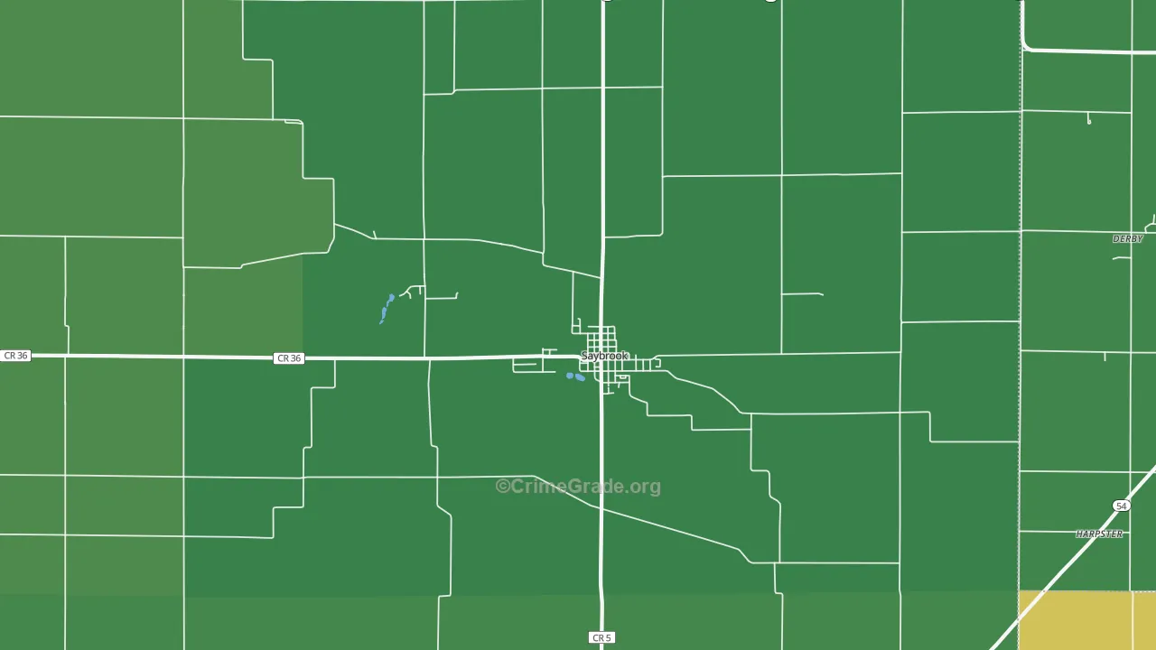Saybrook, IL Map of Theft Rates