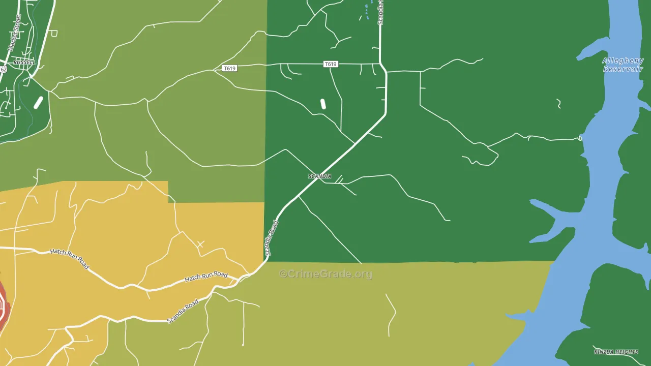Scandia, PA Map of Theft Rates