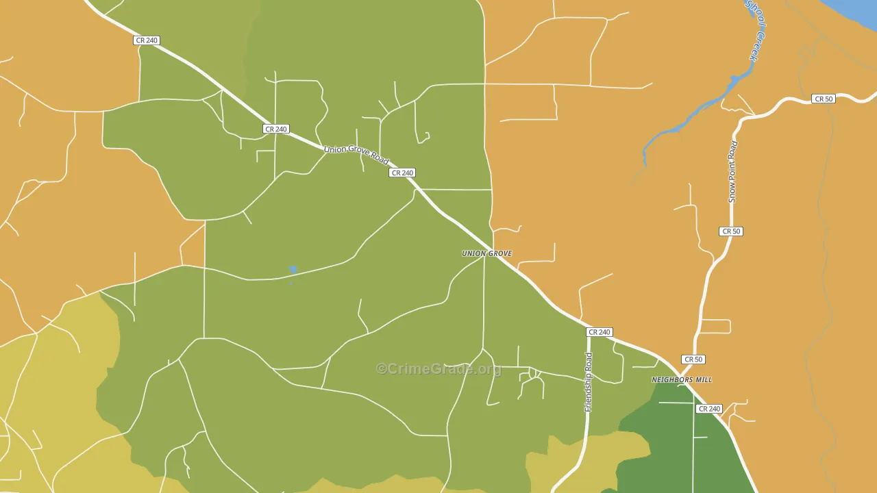 Scant City, AL Map of Theft Rates