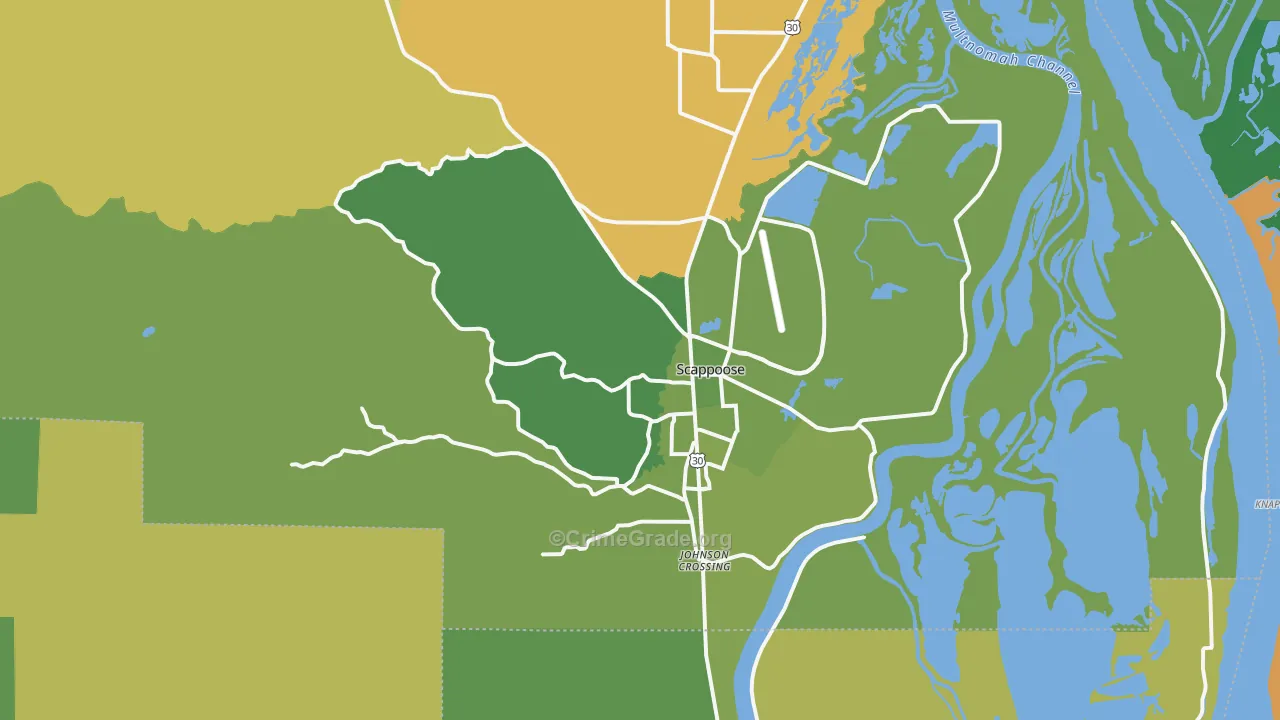 Scappoose, OR Map of Theft Rates