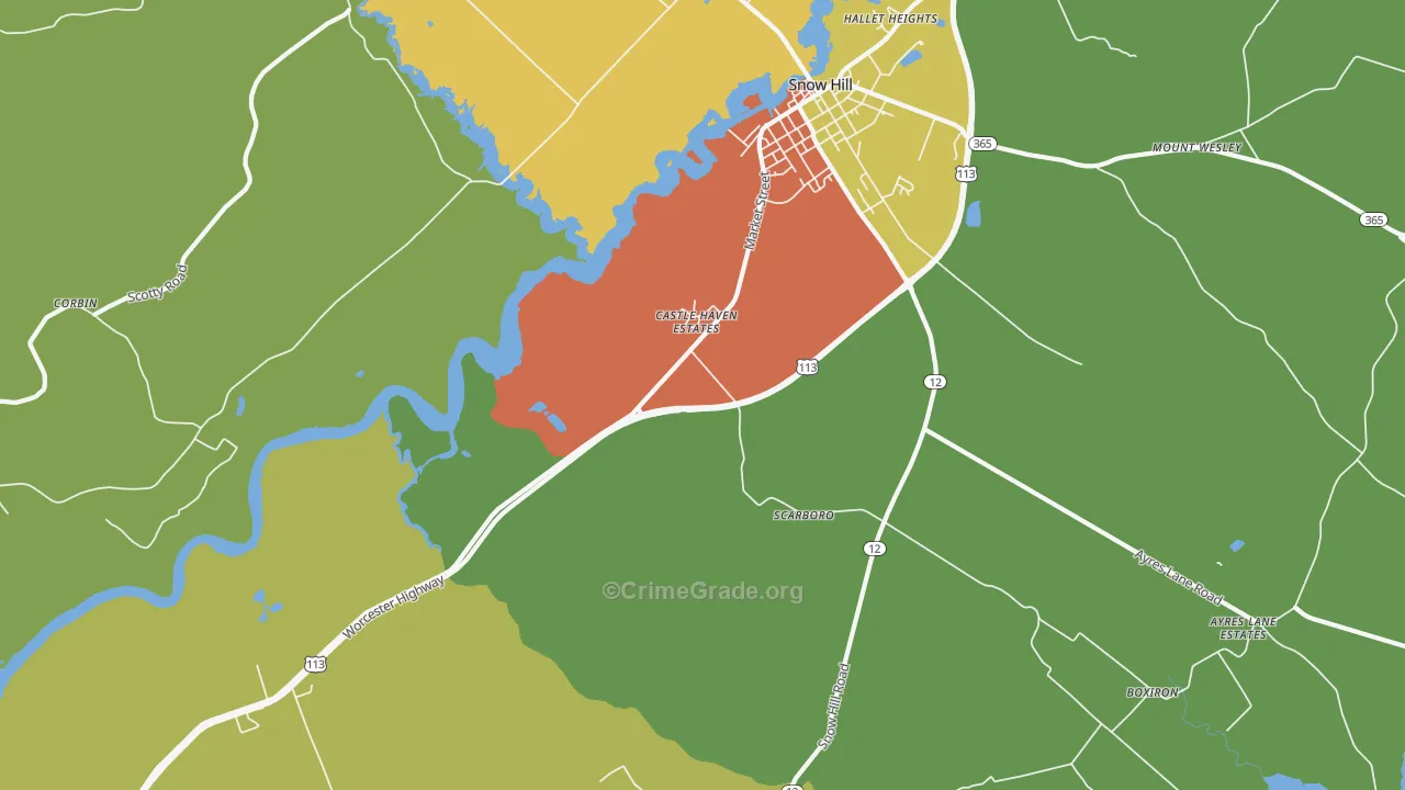 Scarboro, MD Map of Theft Rates