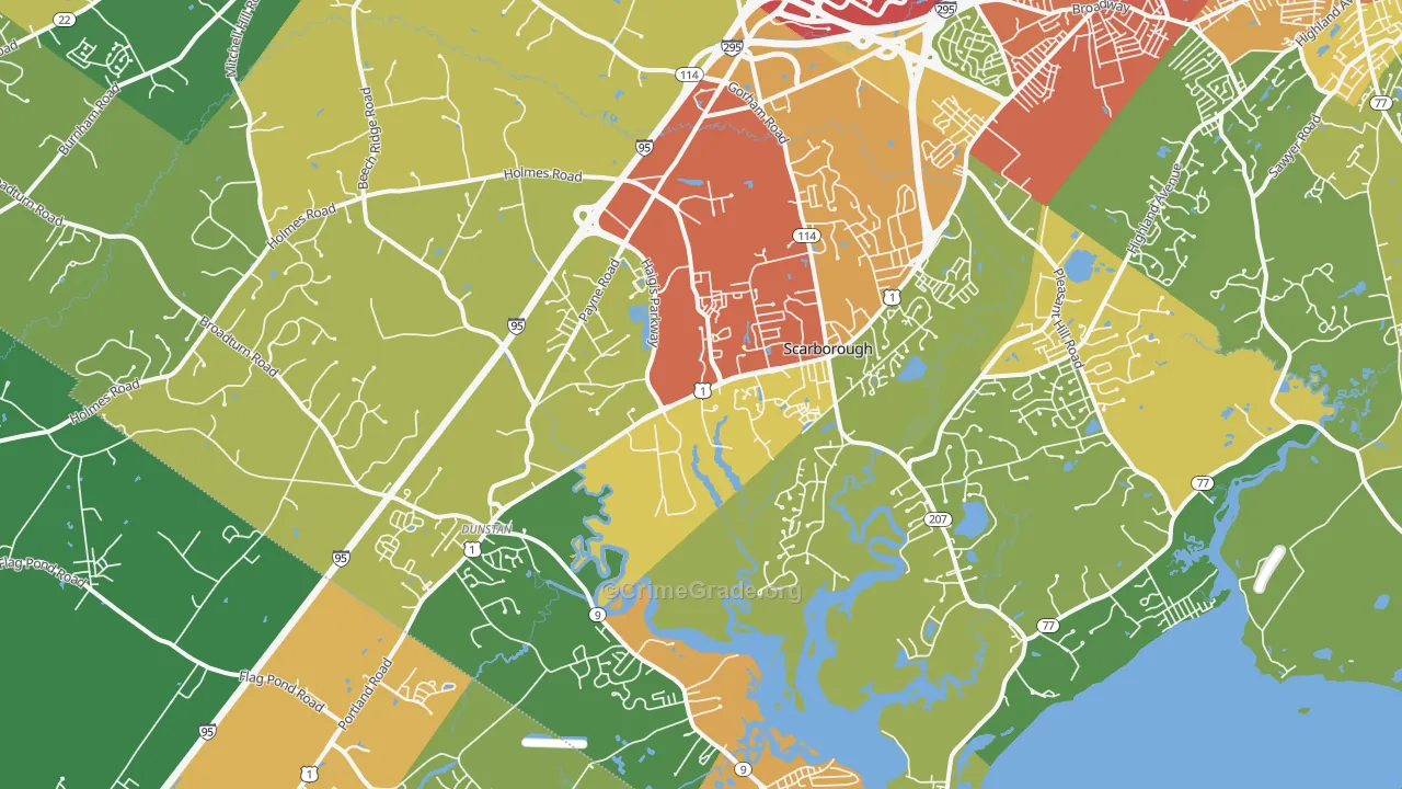 Scarborough, ME Map of Theft Rates
