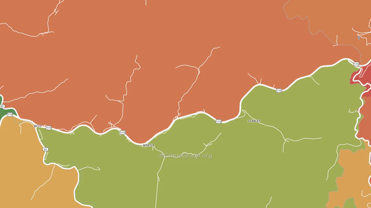 Scarlet, WV Map of Theft Rates