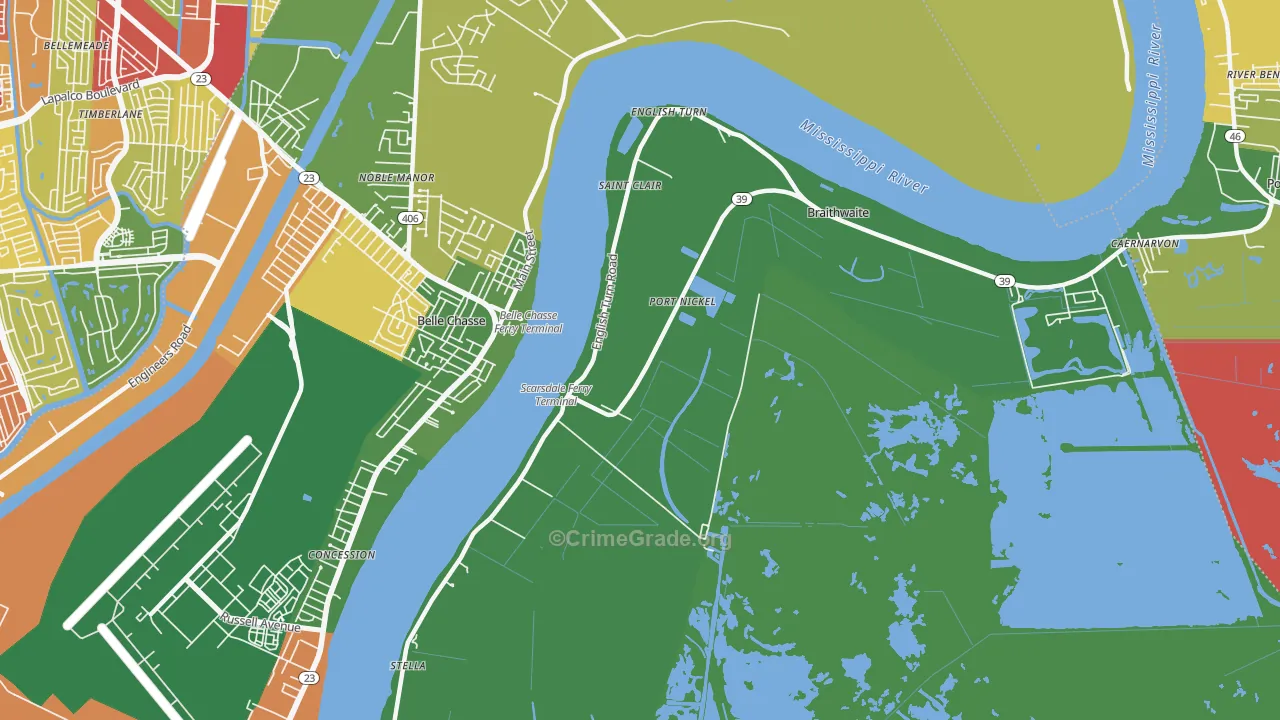 Scarsdale, LA Map of Theft Rates