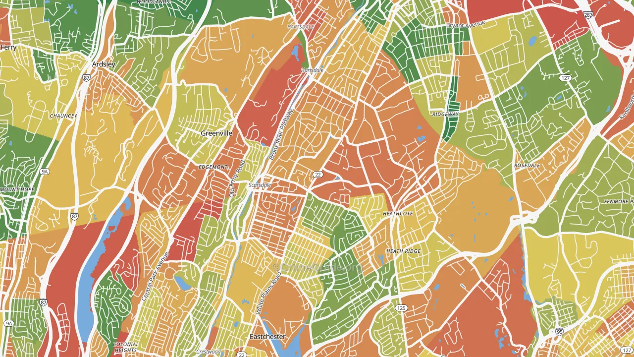 Scarsdale, NY Map of Theft Rates