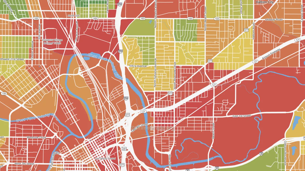 Scenic Bluff, Fort Worth, TX Map of Theft Rates