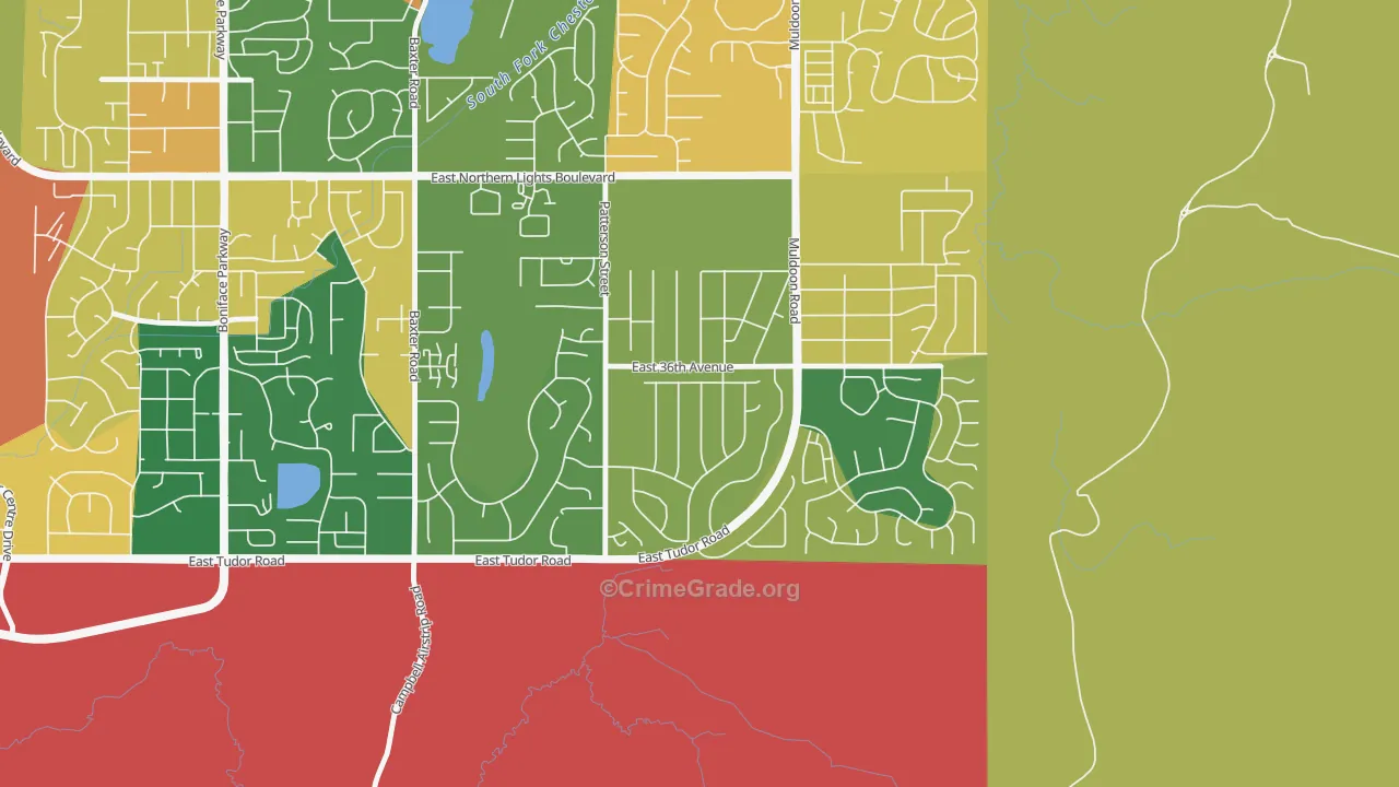 Scenic Foothills, Anchorage, AK Map of Theft Rates