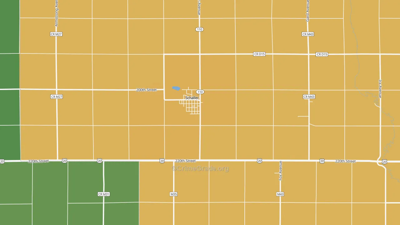 Schaller, IA Map of Theft Rates