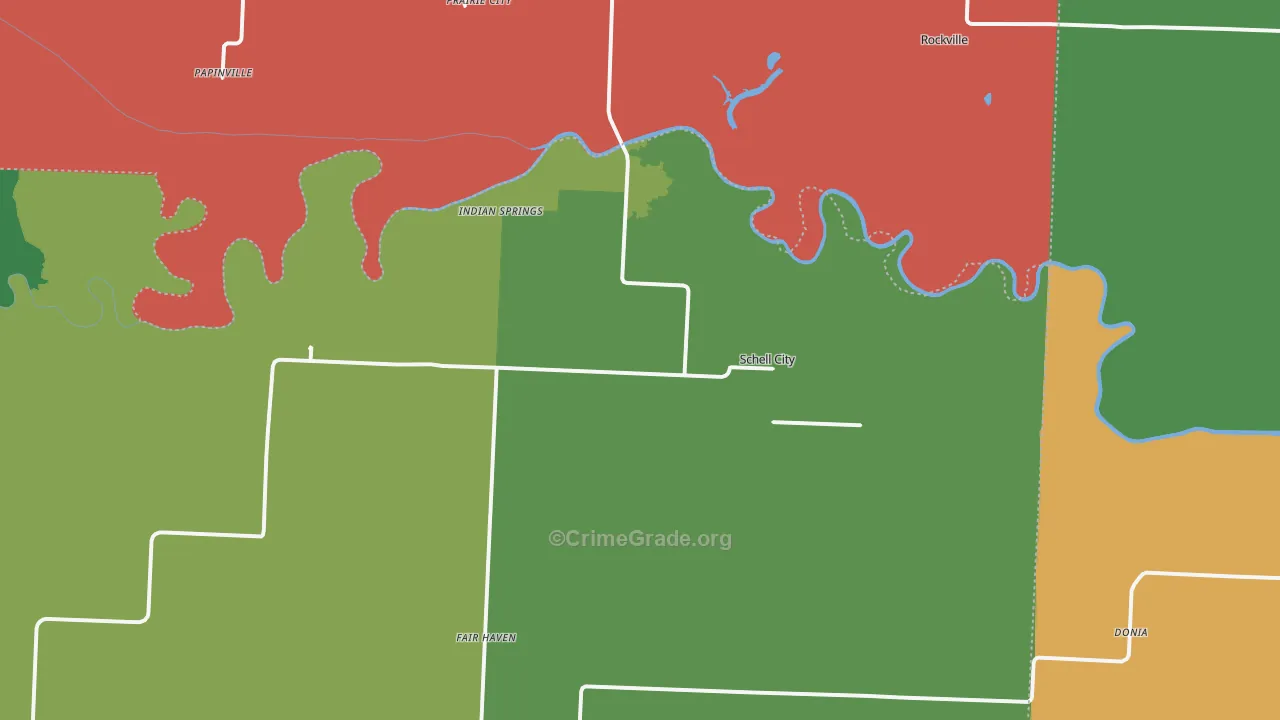 Schell City, MO Map of Theft Rates