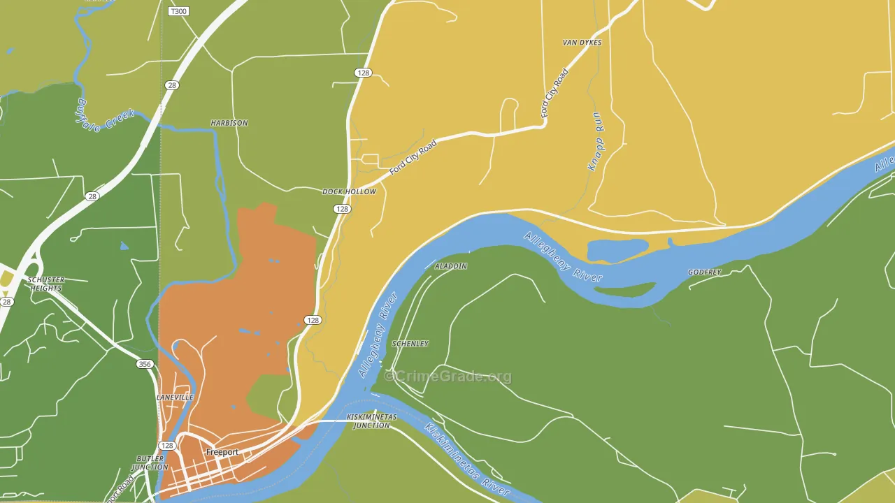Schenley, PA Map of Theft Rates