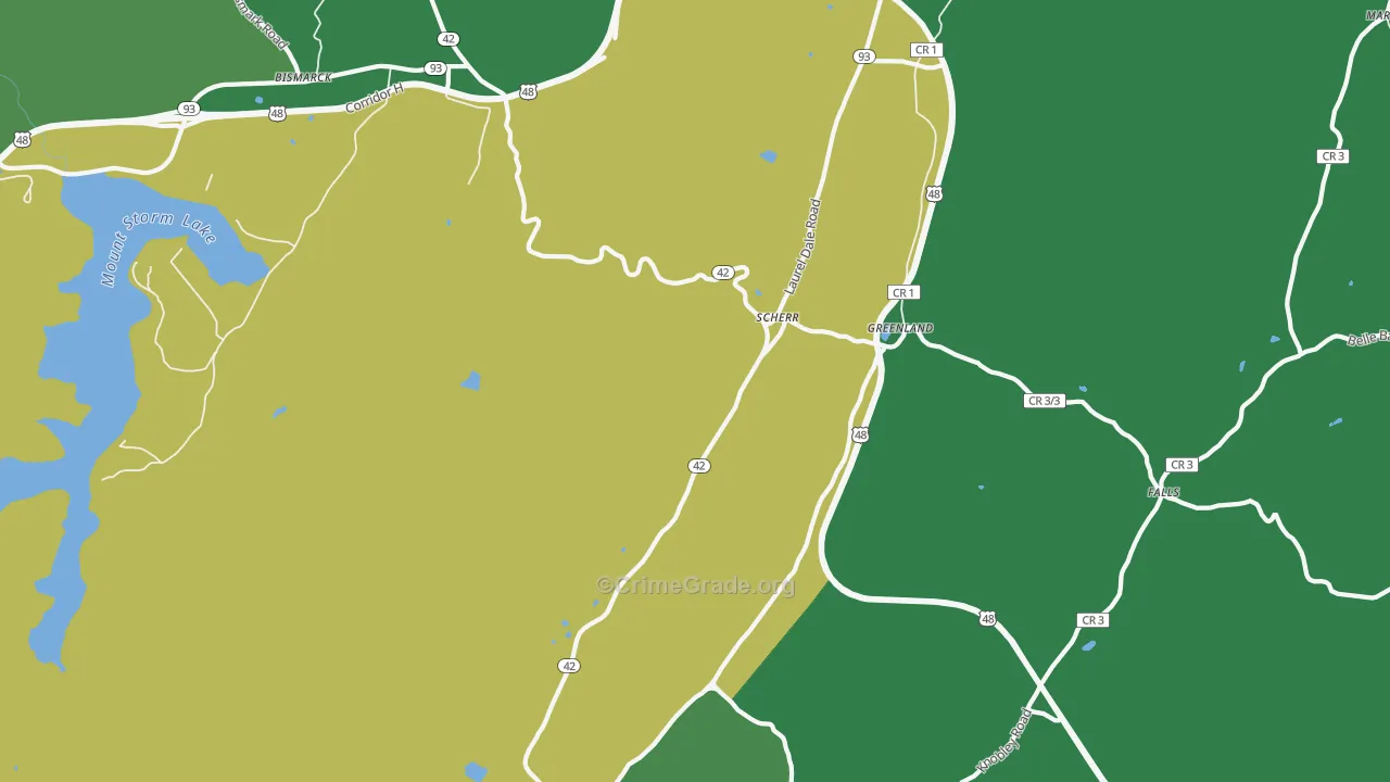 Scherr, WV Map of Theft Rates