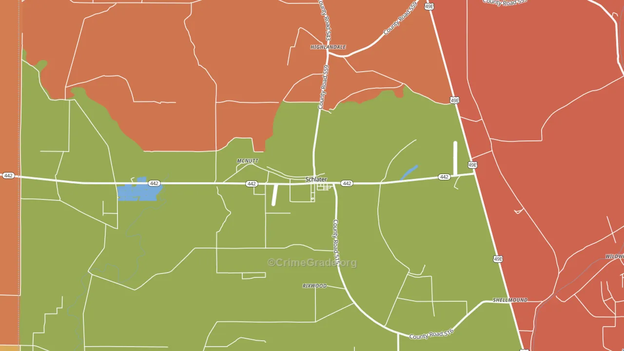 Schlater, MS Map of Theft Rates
