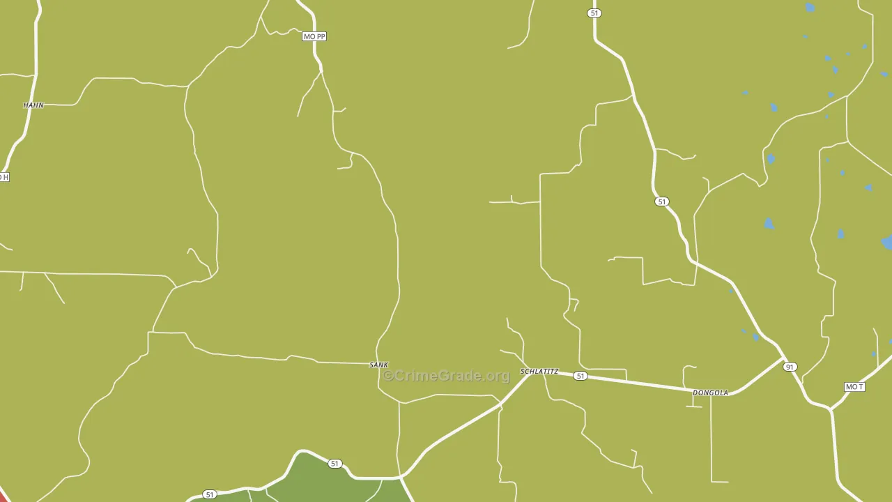 Schlatitz, MO Map of Theft Rates