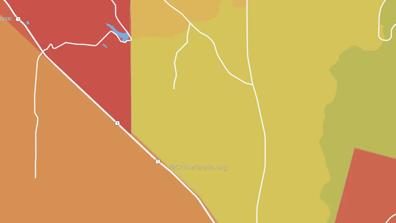Schlatterville, GA Map of Theft Rates
